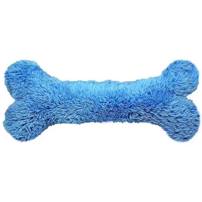 Cycle Dog Duraplush Fuzzy Medium Blue Bone Dog Toy