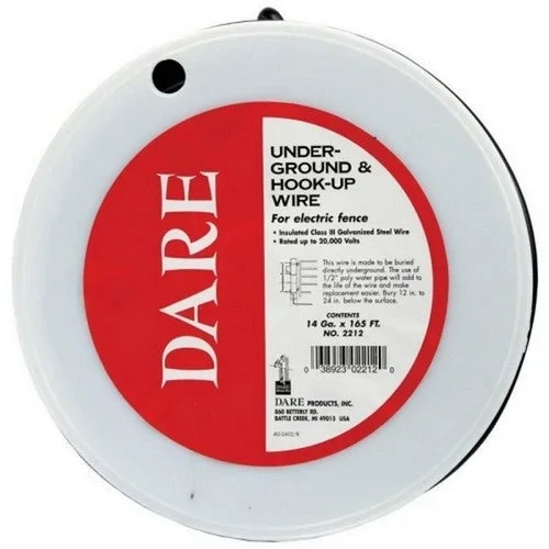 Dare, Dare Electric Fence Underground & Hook Up Wire, 14 GA-165 Feet,Black
