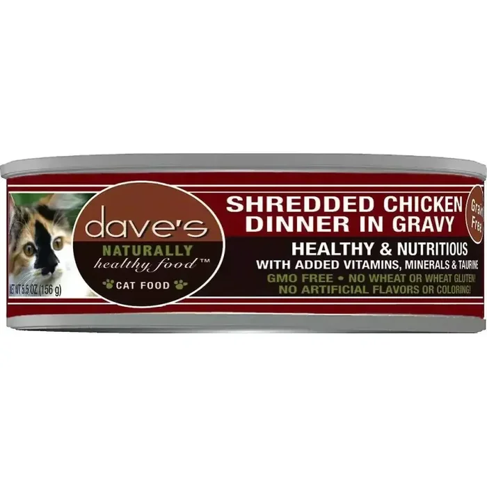 Dave’s Pet Food Naturally Healthy Grain-Free Dinner in Gravy Wet Cat Food case of 24