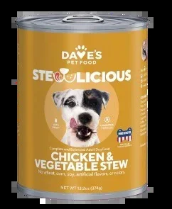Dave’s Pet Foods Grain Free Stewlicious Chicken & Vegetable Stew For Dogs, 13.2 oz