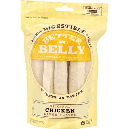 Dingo Better Belly Rolls Natural Dog Chews – Chicken Liver – Small – 6 Pack