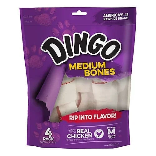 Dingo Bones Value Pack Natural Dog Chews – Medium – 4 Pack