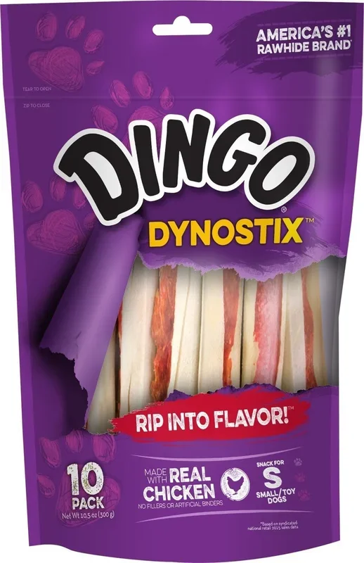 Dingo Dynostix Natural Dog Chews – Chicken – Small – 10 Pack