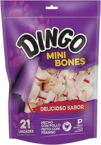 Dingo Mini Bones Natural Dog Chews – Chicken – Mini – 21 Pack