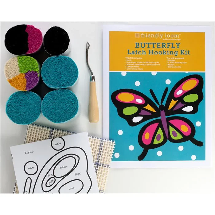 Discover Latch Hooking Butterfly Kit F614