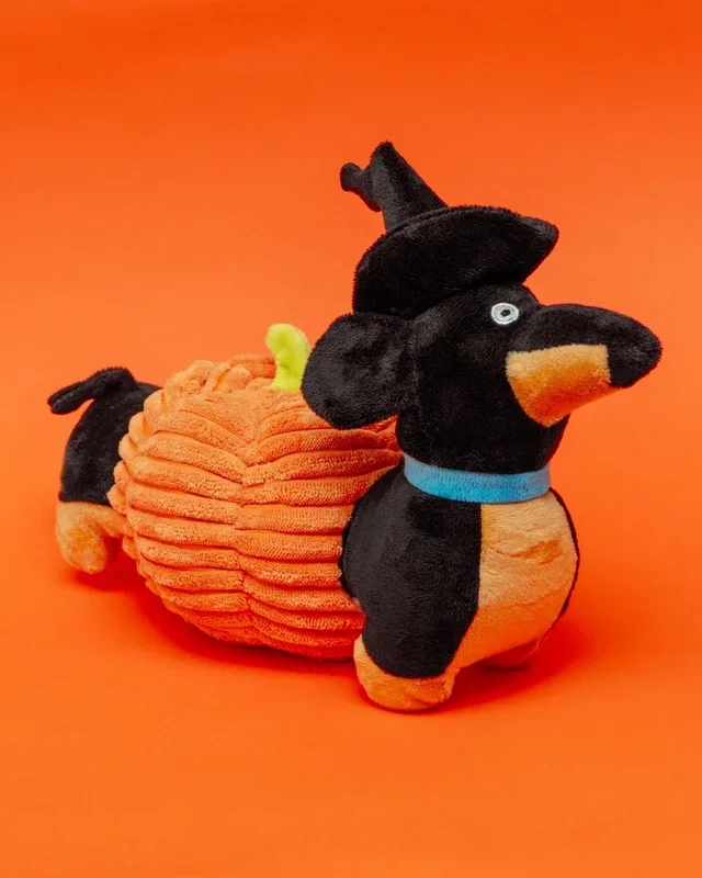 Dog-O-Lantern Dog in Pumpkin Squeaky & Crinkle Plush Toy