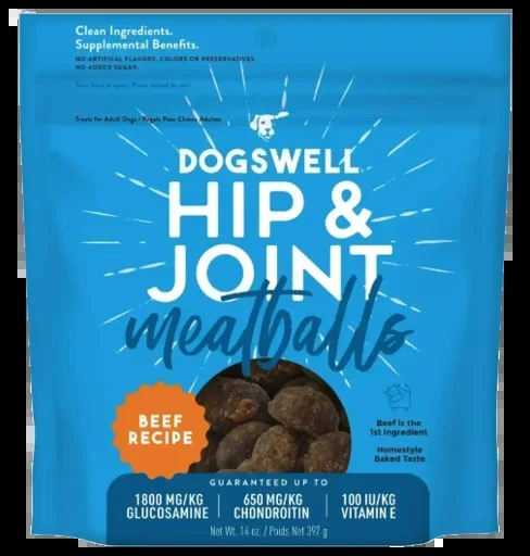 Dogswell Hip & Joint Meatballs Dog Treats, Beef, 14oz