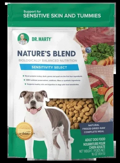 Dr Marty Nature’s Blend Sensitivity Select Freeze-Dried Raw Dog Food, 48oz