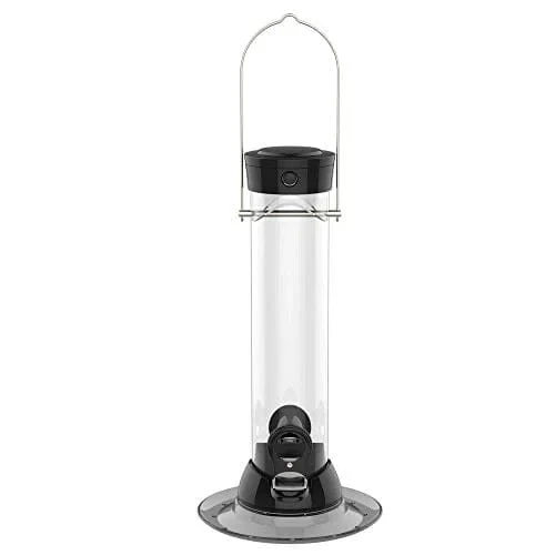 Droll Yankees Onyx Clever Clean Sunflower and Mixed Seed Tube Type Wild Bird Feeder – Black – 1 Lb Cap