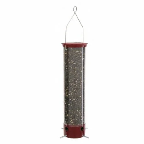 Droll Yankees Yankee Dipper Squirrel Proof Tubed Wild Bird Feeder – Burgundy – 5 Lbs Cap