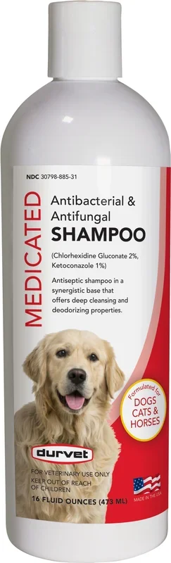 Durvet Antibacterial & Antifungal Pet Shampoo – 16 Oz