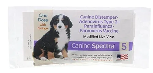 Durvet Canine Spectra 5 Dog Vaccine with Syringe Dog Vaccines – 1 Dose