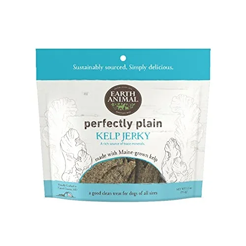 Earth Animal Dog Jerky Treats Plain Kelp – 3.5 Oz
