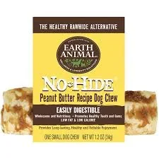 Earth Animal No Hide Peanut Butter Chews, 4″ 6pk