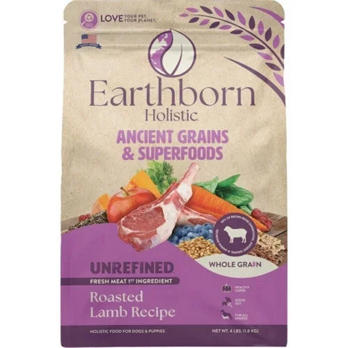Earthborn, Earthborn Holistic Unrefined Whole Grain Dog Food, 4 Lbs,Roasted Lamb