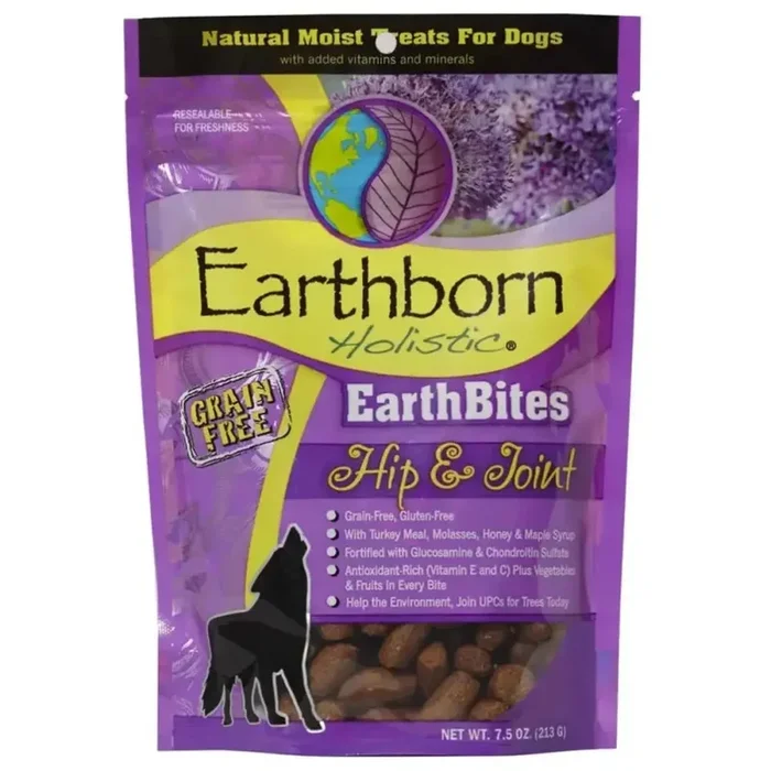 Earthborn Holistic EarthBites Hip & Joint Grain-Free Turkey Soft Dog Treats 7.5 oz