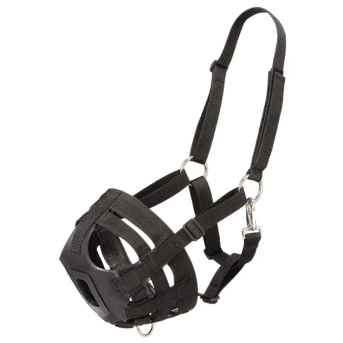 Easy Breathe Grazing Muzzle for Horses, Black