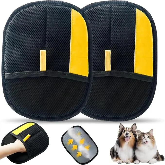 Electrostatic Pet Hair Remover Glove,Magic Brush Pet Hair,Sniffy Universe Dog Brush,Pet Hair Removal Gloves for Pet Hair,Reusable Cat & Dog Hair Remover for Carpet, Curtain(2pcs)