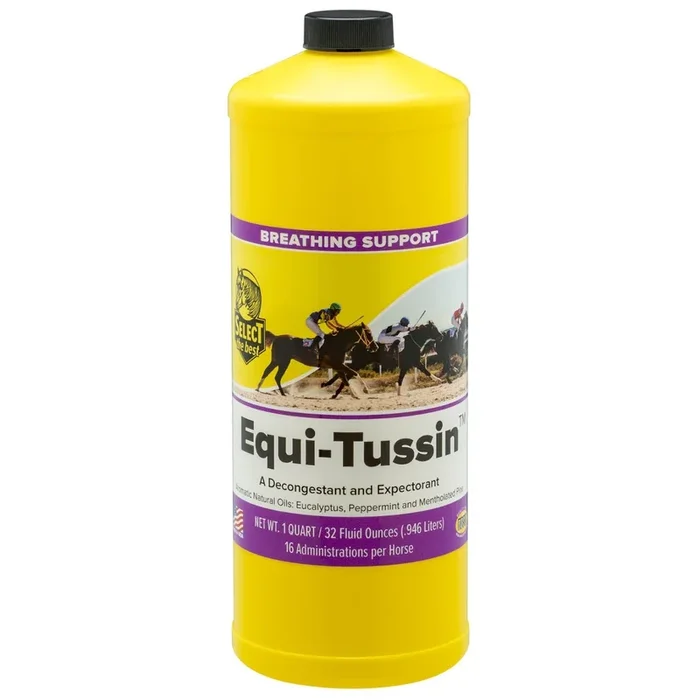 Equi-Tussin 32 oz Decongestant & Expectorant for Horses – Respiratory & Breathing Support with Menthol, Eucalyptus & Peppermint Oils