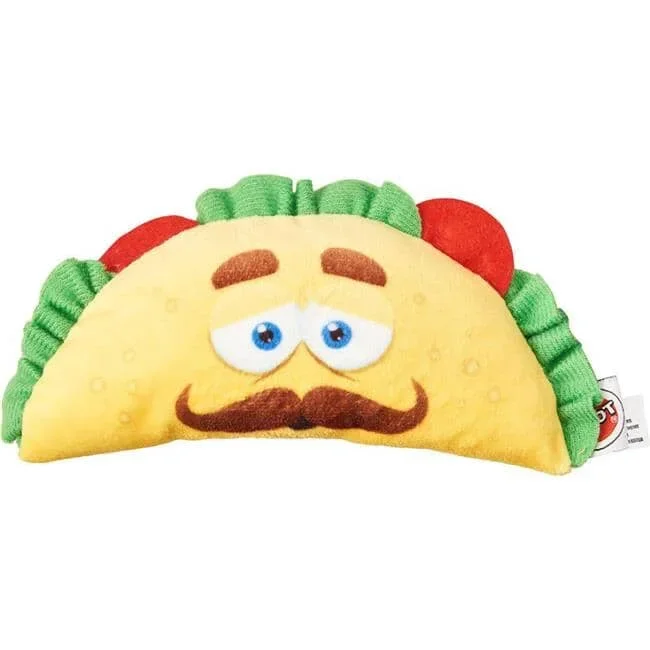 Ethical SPOT Fun Foods Soft Fabric Taco Squeak and Plush Dog Toy – Small – 6 Inch