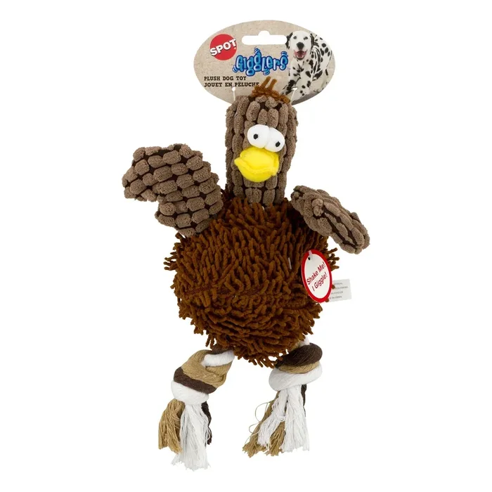 Ethical SPOT Giggler Pals Shake and Giggle Chicken Plush Dog Toy – 12 Inch