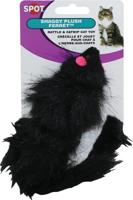 Ethical SPOT Shaggy Ferret Plush Catnip Cat Toy – 5 Inch