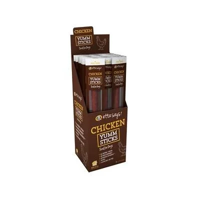 Etta Says Dog Jerky Treats Yummy Sticks Chicken – 24 Count – Case of 24