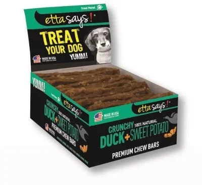 Etta Says Dog Treats Crunchy Chew Bars Duck – 12 Count – Case of 12