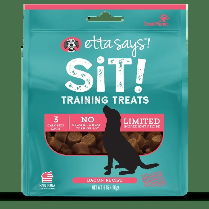 Etta Says! Sit! Training Treat, Bacon Recipe, 6-oz Bag