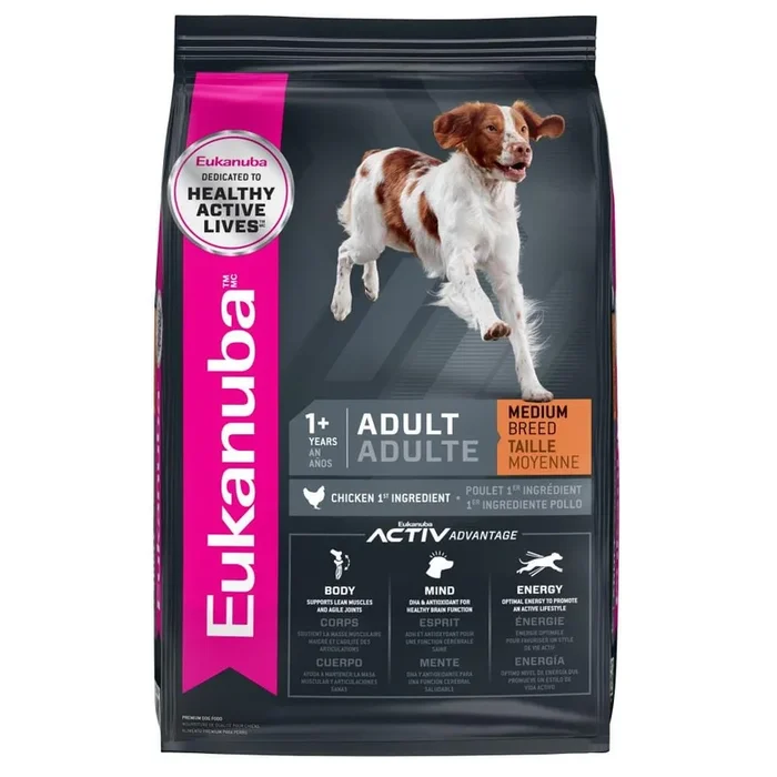 Eukanuba Chicken Activ Advantage Medium-Breed Adult Dry Dog Food – 30 Lbs