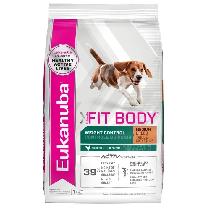 Eukanuba Fit Body Weight Control Medium-Breed Dry Dog Food – 28 Lbs