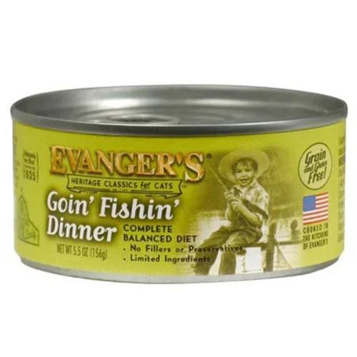 Evangers, Evanger’s Heritage Classic Wet Cat Food, Goin’ Fishin’, 24Each/5.5 Oz, 24 Pack (Count of 24)