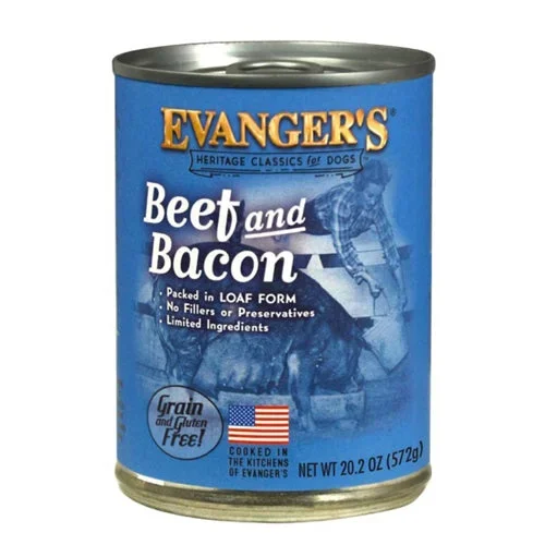 Evangers, Evanger’s Heritage Classic Wet Dog Food, Beef & Bacon, 12Each/20.2 Oz, 12 Pack (Count of 12)