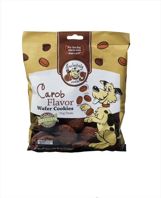 Exclusively Pet Carob Flavor Wafer Cookies Dog Treats – 8 Oz