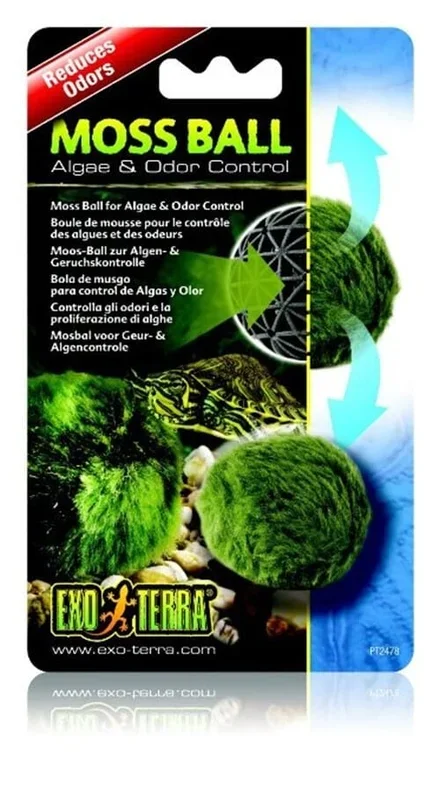 Exo Terra Aquatic Moss Ball for Clarity and Odor Control for Terrariums and Turtles