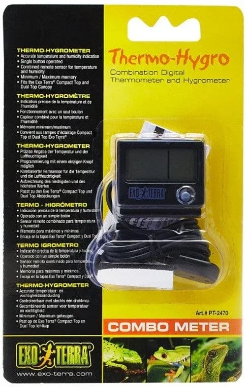 Exo Terra Combination Digital Thermometer and Hygrometer with Remote Sensor