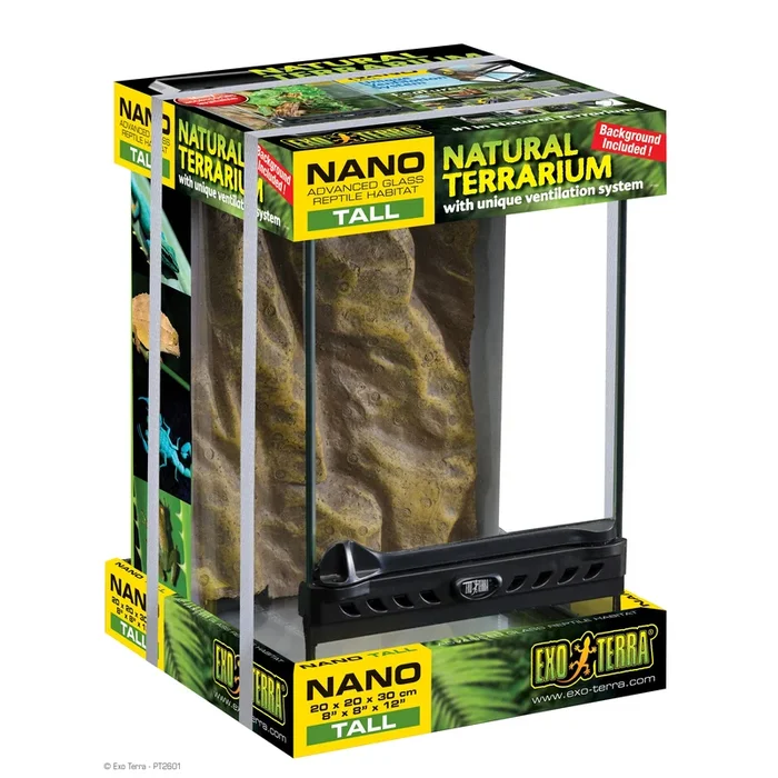 Exo Terra Glass Nano Tall Terrarium 8″x8″x12″