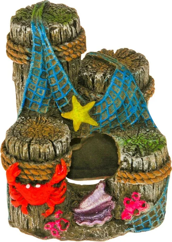Exotic Environments Pier Decor Resin Aquatics Decoration – Multi – Small