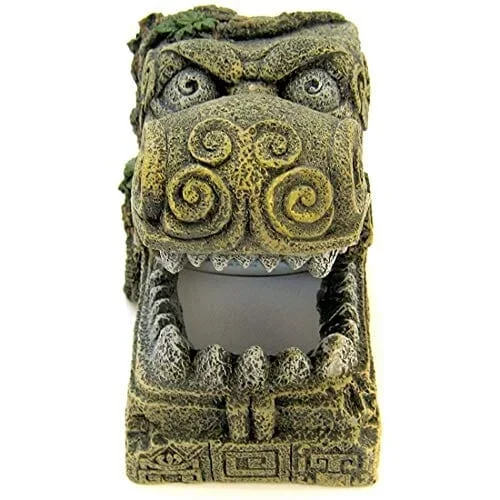Exotic Environments Serpent Head Tomb Resin Aquatics Decoration – Gray – Large