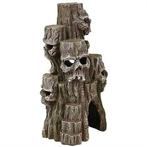 Exotic Environments Skull Mountain Tall Resin Aquatics Decoration – Medium