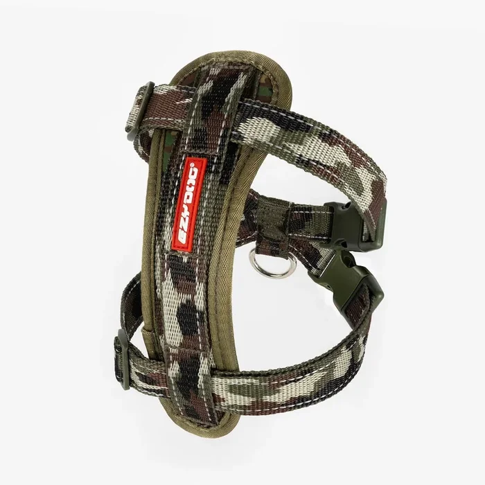 EZYDOG Chest Plate Dog Harness – Large 18-31″ x 22-19-33″ – Green Camo
