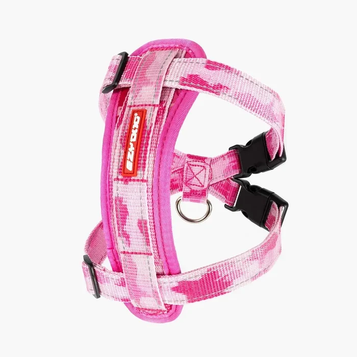 EZYDOG Chest Plate Dog Harness – Large 18-31″ x 22-19-33″ – Pink Camo