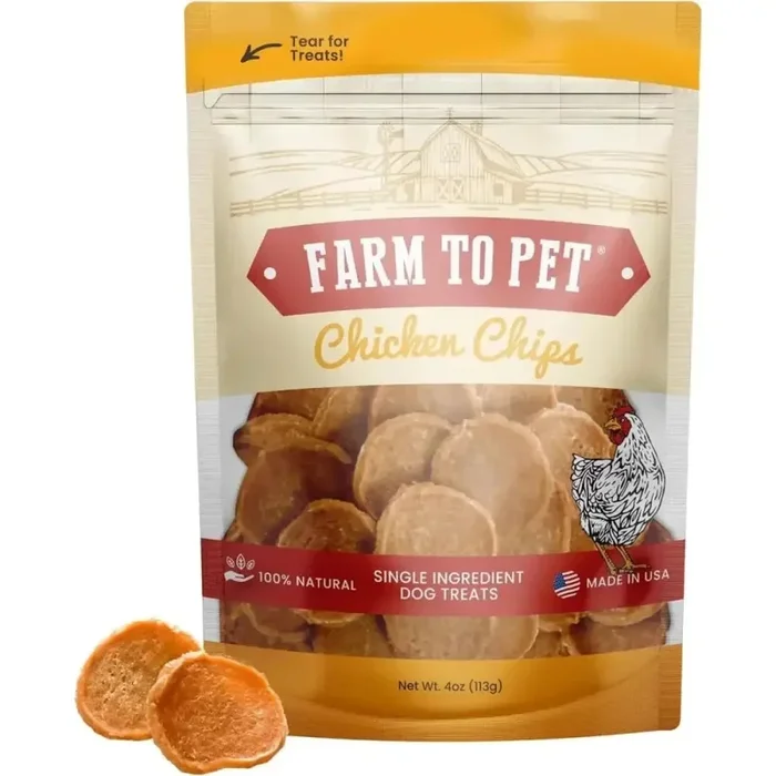 Farm To Pet Chicken Chips Single Ingredient Healthy Dog Treats