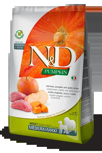 Farmina N&D GF Pumpkin, Boar & Apple, 5.5lbs