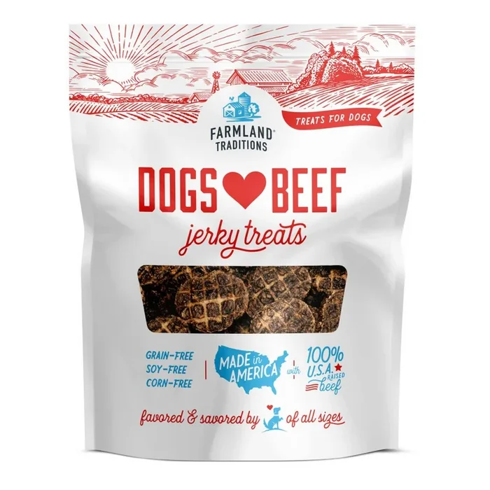 Farmland Traditions, Farmland Traditions Dogs Love Beef Jerky Dog Treats, 13.5 Ounces