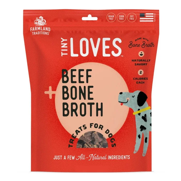 Farmland Traditions, Farmland Traditions Tiny Loves Beef w/Bone Broth Dog Treats, 12 Ounces