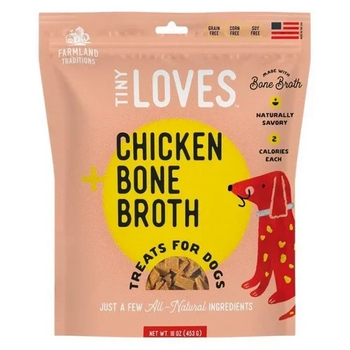 Farmland Traditions, Farmland Traditions Tiny Loves Chicken w/Bone Broth Dog Treats, 6 Ounces