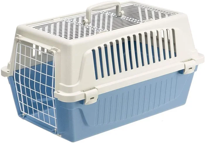 Ferplast Atlas Top Loading Door Travel Pet Kennel Carrier – Blue – 22″ Inches