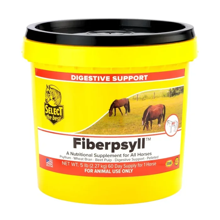 Fiberpsyll Psyllium Pellets – Digestive Support & Sand Removal Supplement for Horses with Probiotics & Enzymes