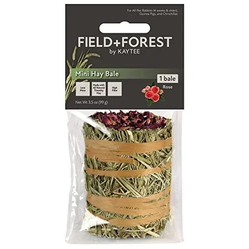Field + Forest Mini Hay Bales Small Animal Hay – Rose – 3.5 Oz